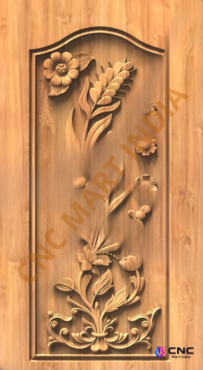 GSK EMBOSSING - EMD-71 Floral Elegance 3D Relief Carved Door Design